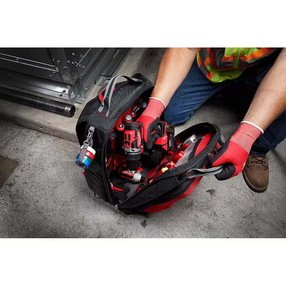 15 In. PACKOUT Tool Backpack with 3-Pack Zipper Tool Bags