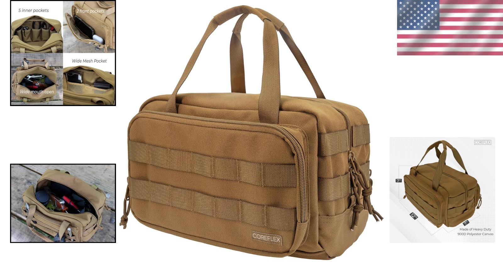 12-Inch Heavy Duty Tool Bag for Mechanics, Builders