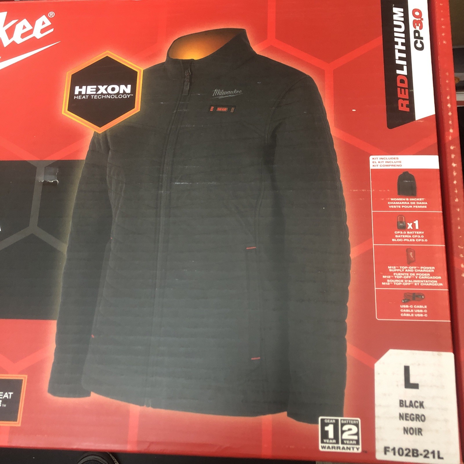 Milwaukee AXIS M12 Women’s Heated Jacket Kit Hexon Black F102B-21L New Complete