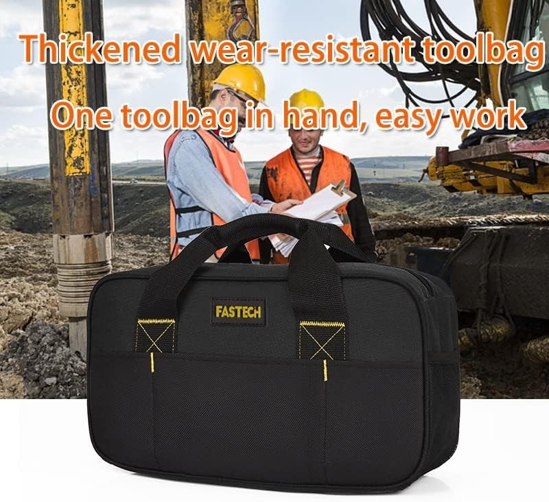 Heavy Duty Waterproof Tool Organizer Bag – 14-Inch Electrician Tote, Black