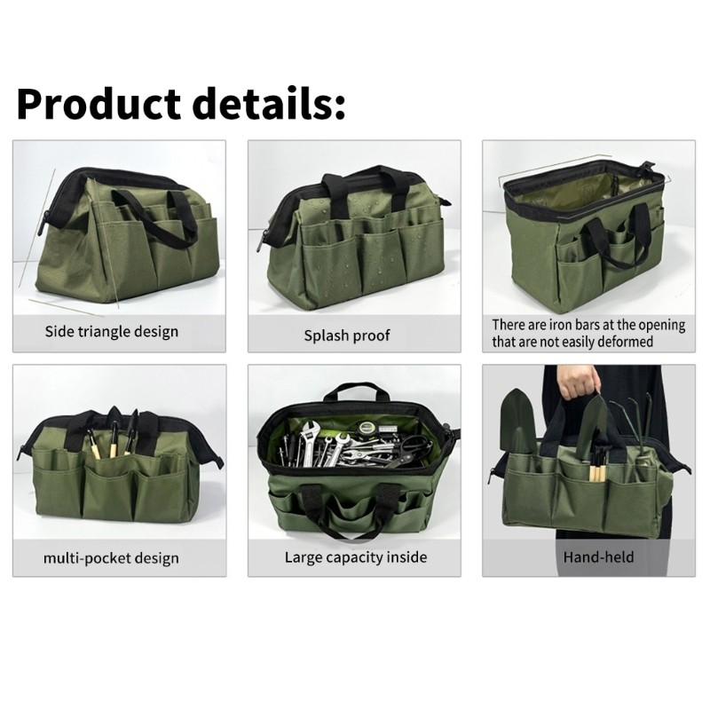 Reinforced Thick Tool Storage Bag with Reiforced Handle For Mechanics DIY