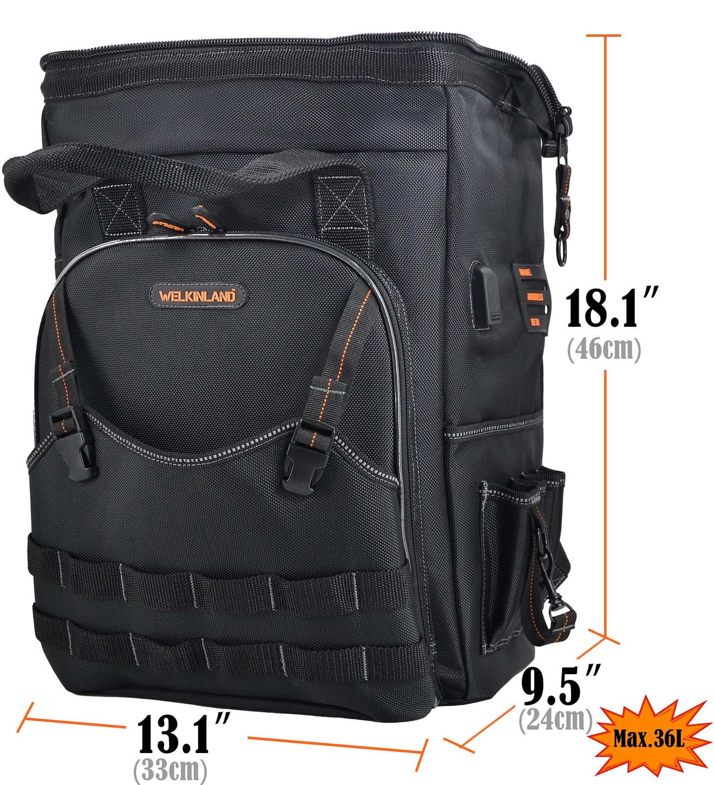 Welkinland 55-Pockets Tool Tool Bag Tool Bag Tool Back Pack Electrician Tool