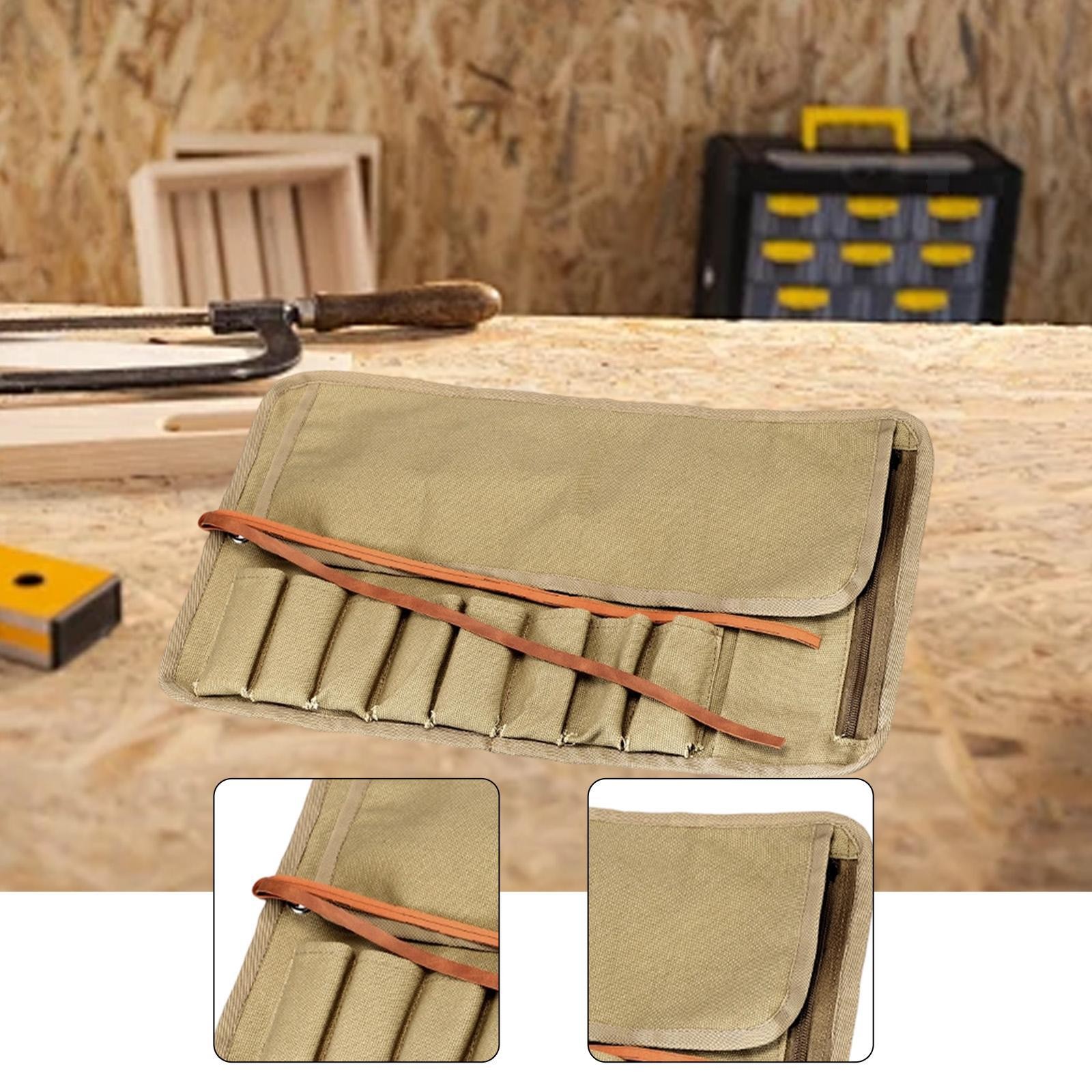 8 Slots Roll up Bag Hardware Tools Organizer for Wrenches Household Repairs