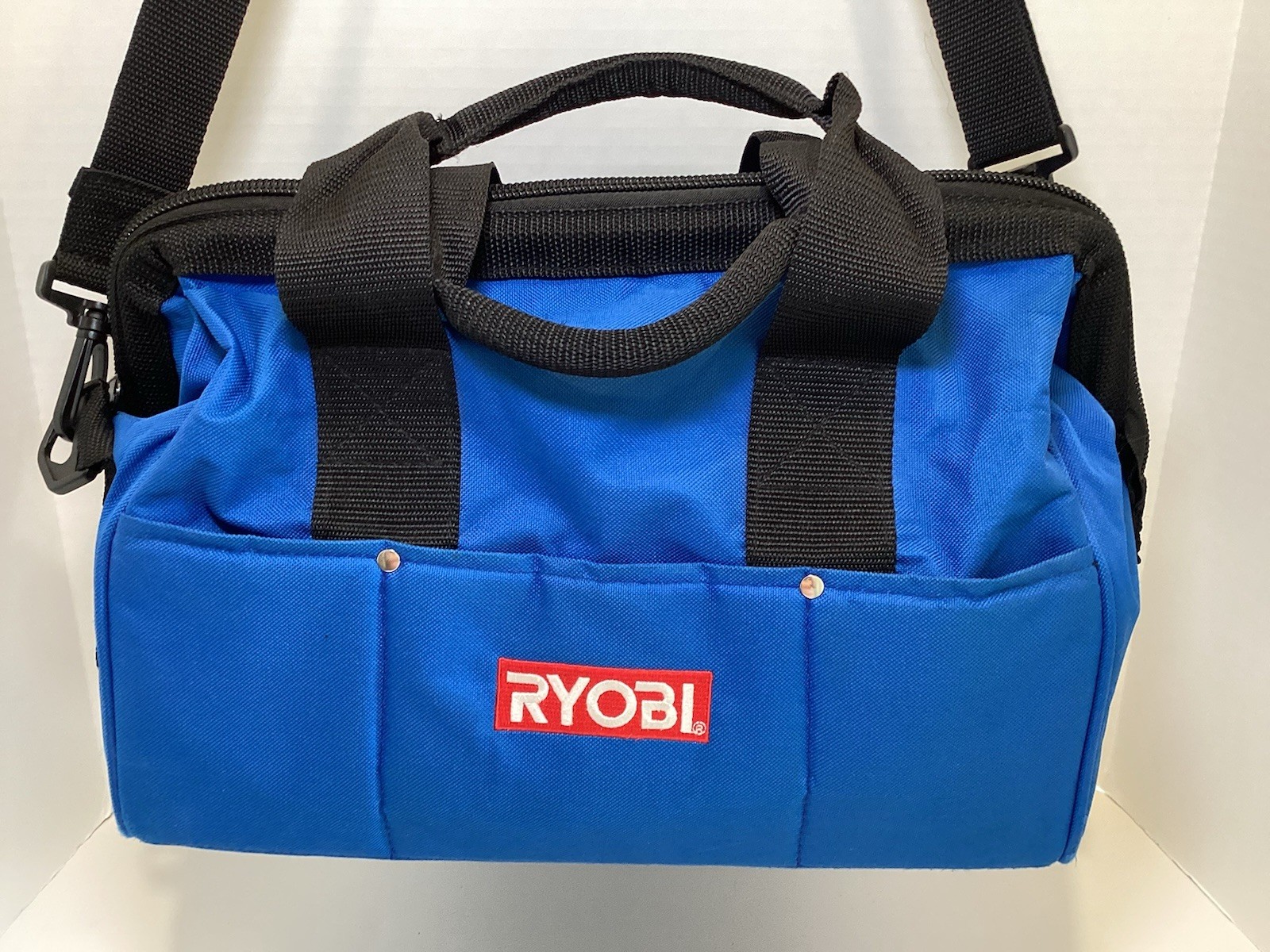 Ryobi Original Blue XL Tool Bag Opens Wide, Handle, Zip Top -Canvas w/Strap