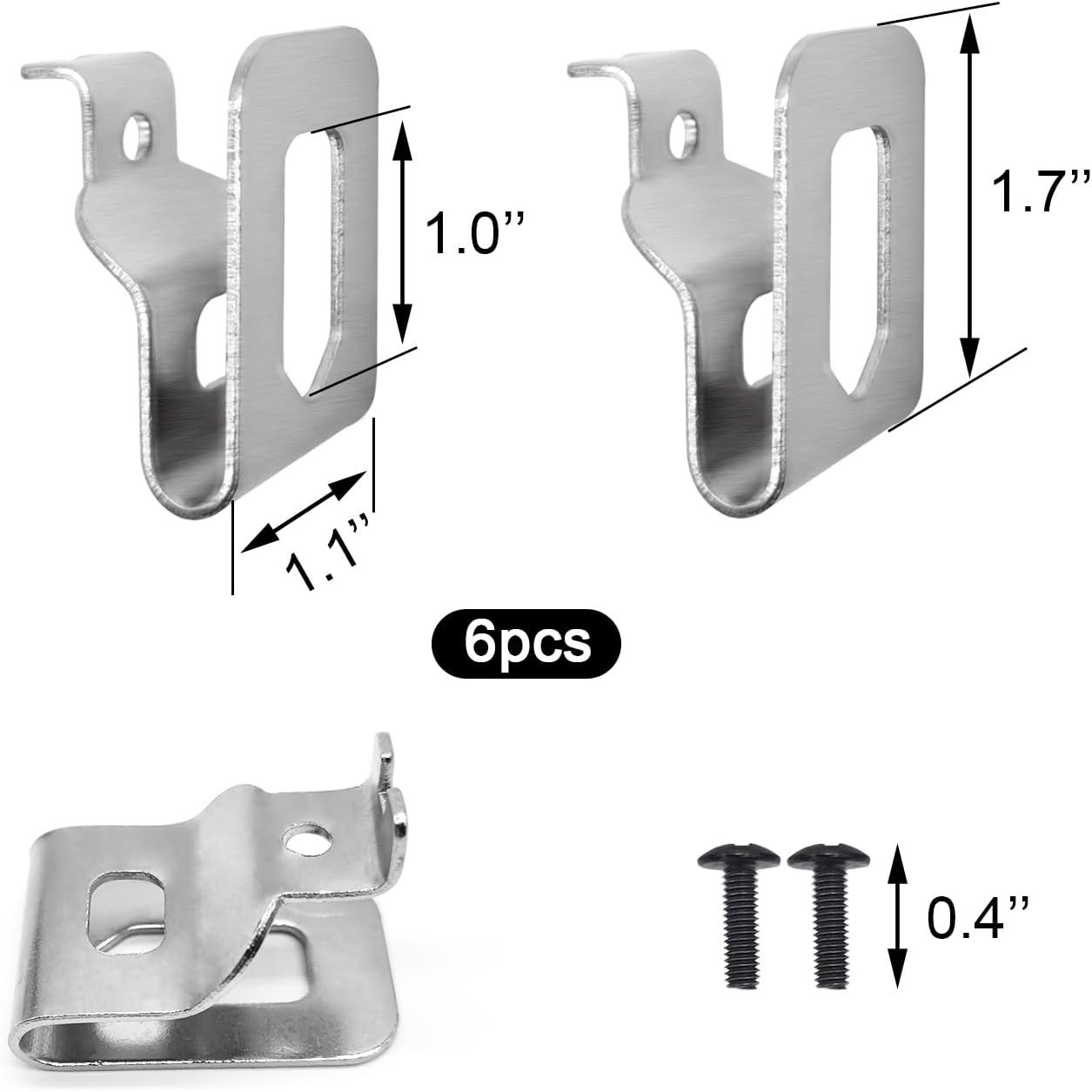 6pcs Replacement Belt Clip Hooks and Matching Screws Power Tool Waist Buckle Com