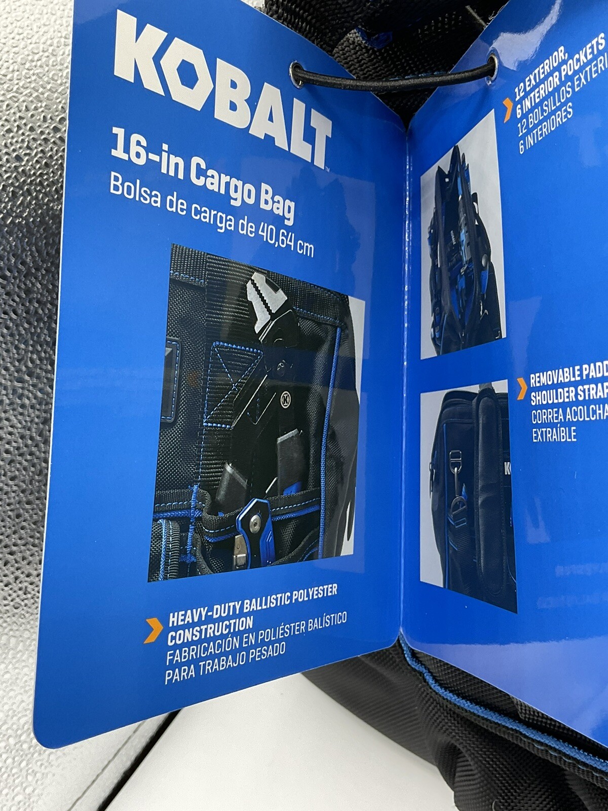 Kobalt 16” Cargo/Tool Bag Includes Drawstring Backpack And Adjustable Cap – New
