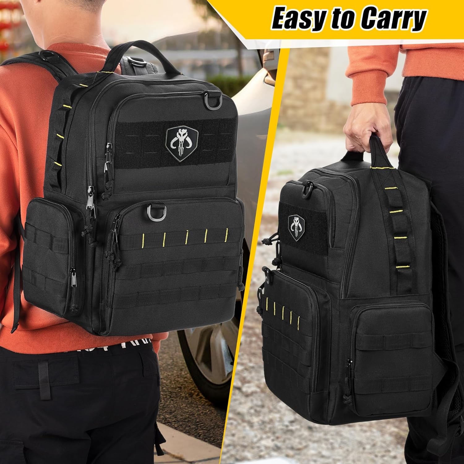 Tool Bag Backpack for Men with 3 Tool Pouches, Heavy-Duty Tool Storage Organizer