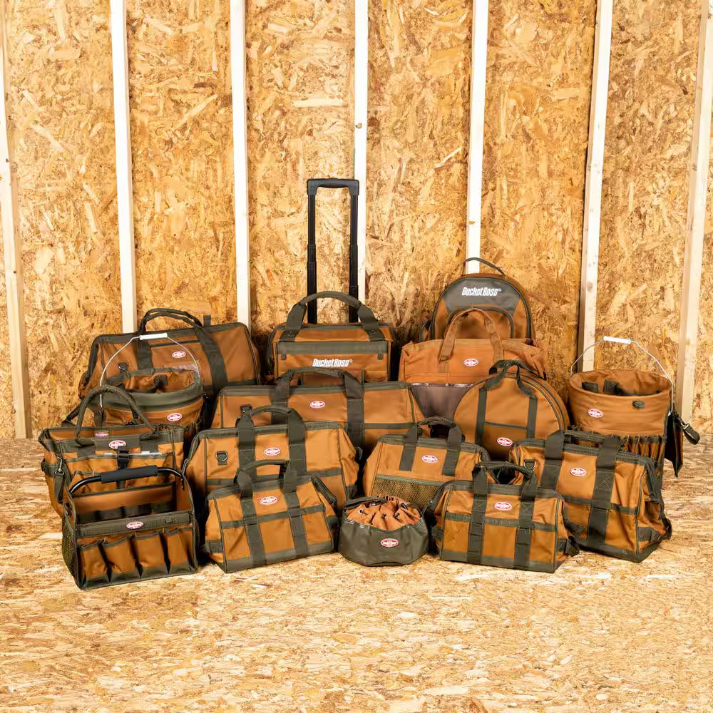 Gatemouth 16 In. Tool Bag in Brown and Green with 16 Pockets