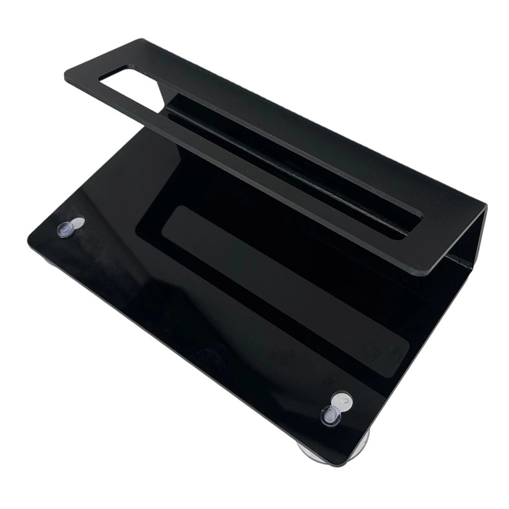 Sink-Mounted Sponge Holder Made of Acrylic 18cm x 5.5cm x 10.2cm Black
