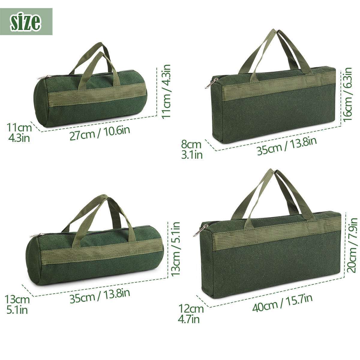 Heavy Duty Tool Bag with Zipper Muti-Purpose Storage Large Capacity Waterproof
