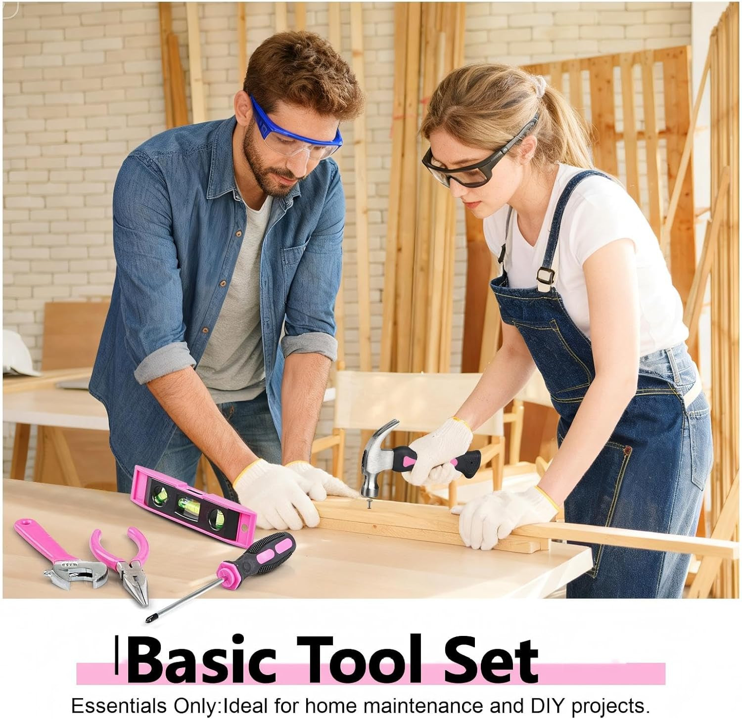 Women’s Pink Tool Set with Shoulder Strap – 21-Piece Portable Kit
