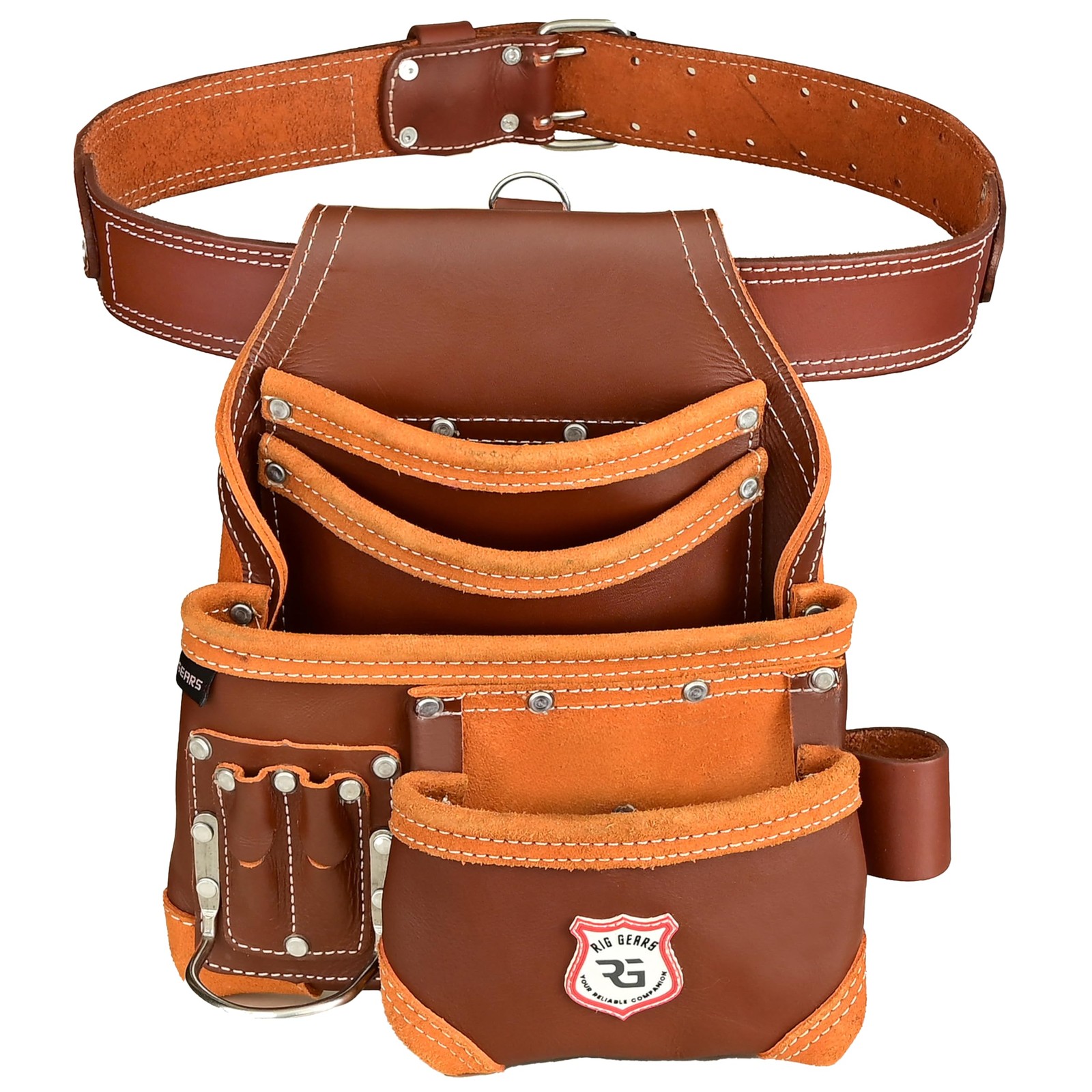 Leather Tool Belt 8 Pockets Leather Tool Pouch | Carpenters Tool Belts for Me…