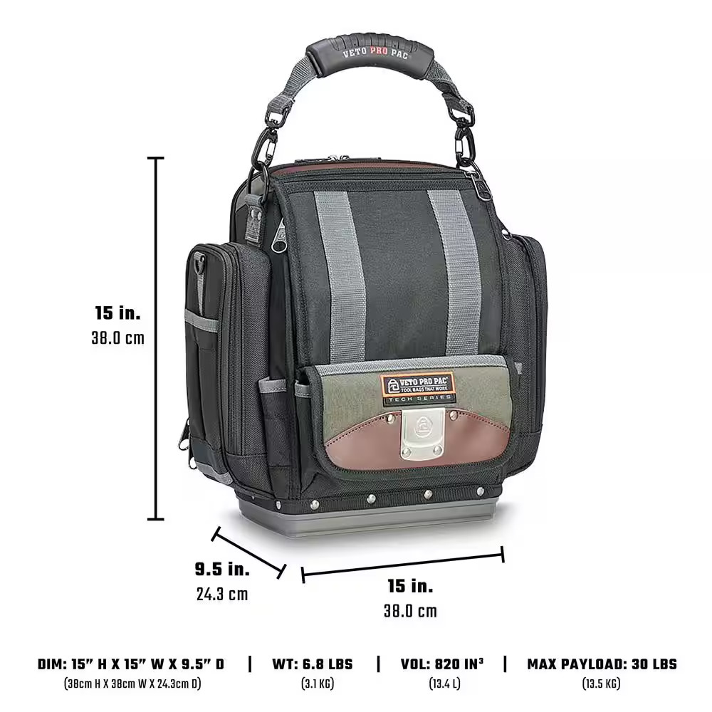 15 In. SB-XXL Medium Hybrid Tool and Meter Bag