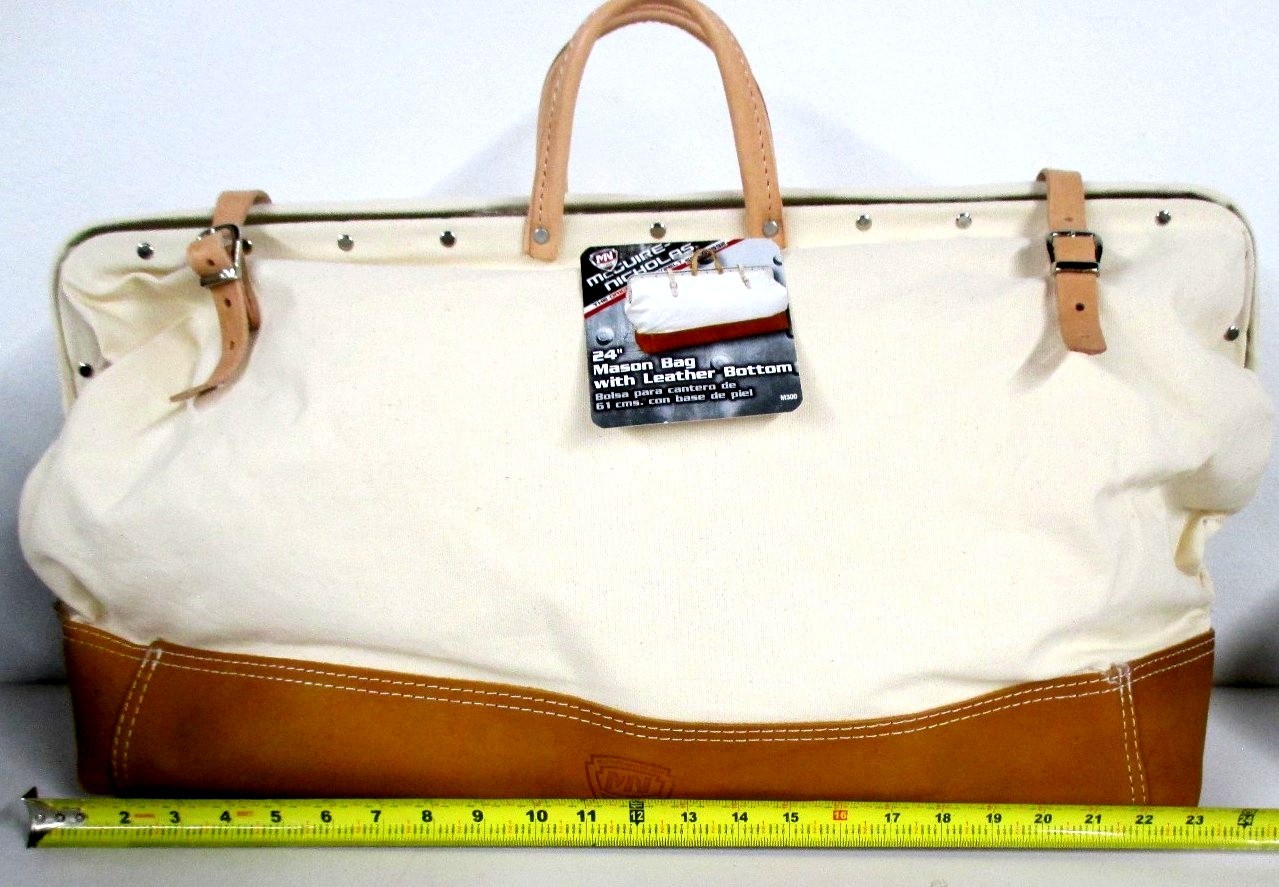 McGuire Nicholas 24″ Mason Bag heavy duty canvas w/ Full grain leather bottom