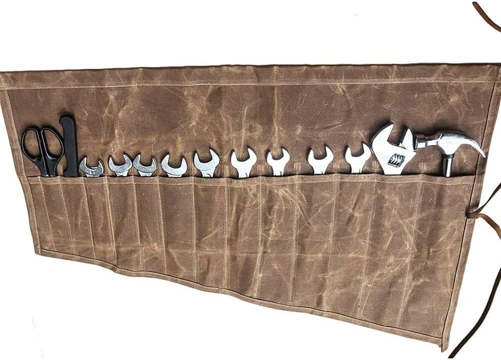 Super Roll Tool Roll,Waxed Canvas Wrench Roll Pouch,Tool Organizer Bucket,Mul…