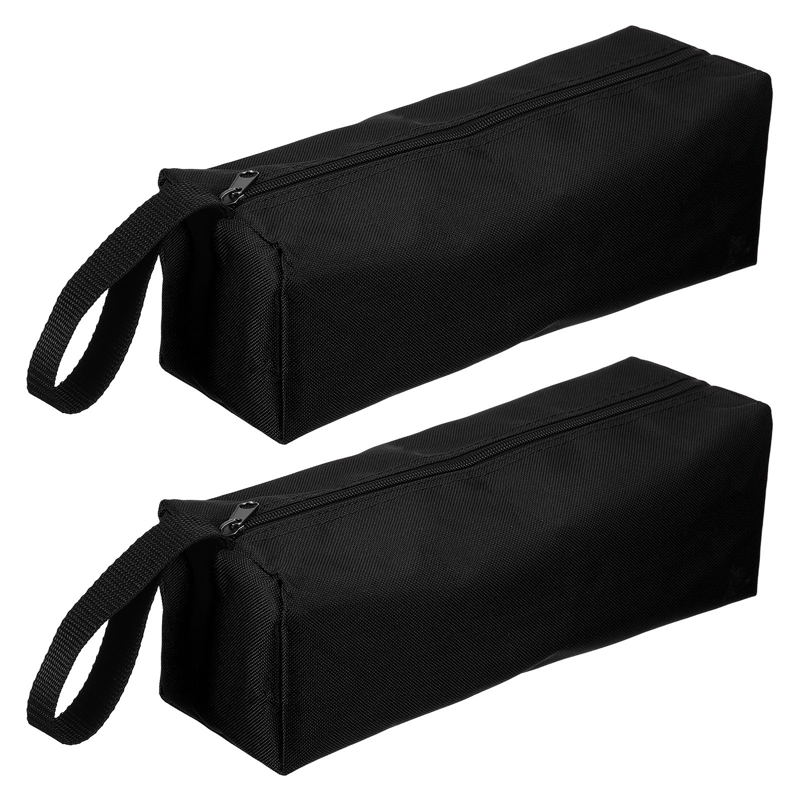 2 Pcs Multi Purpose Zipper Canvas Tool Pouch, Black 11.8×3.9×3.9″