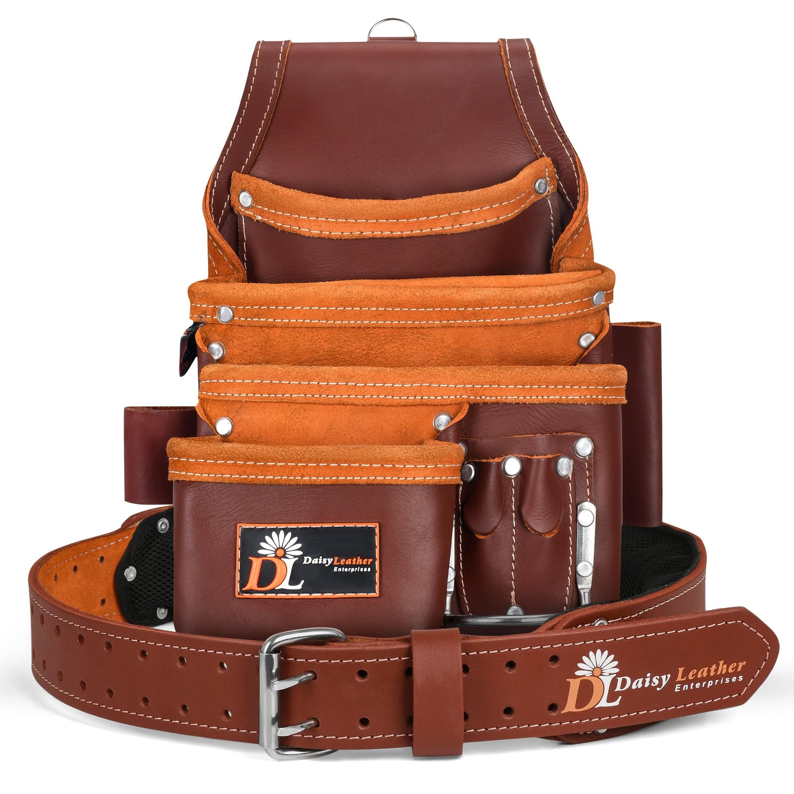 Daisy Leather Tool Bag 505, Premium leather oil tanned 13 Pockets with Speed …