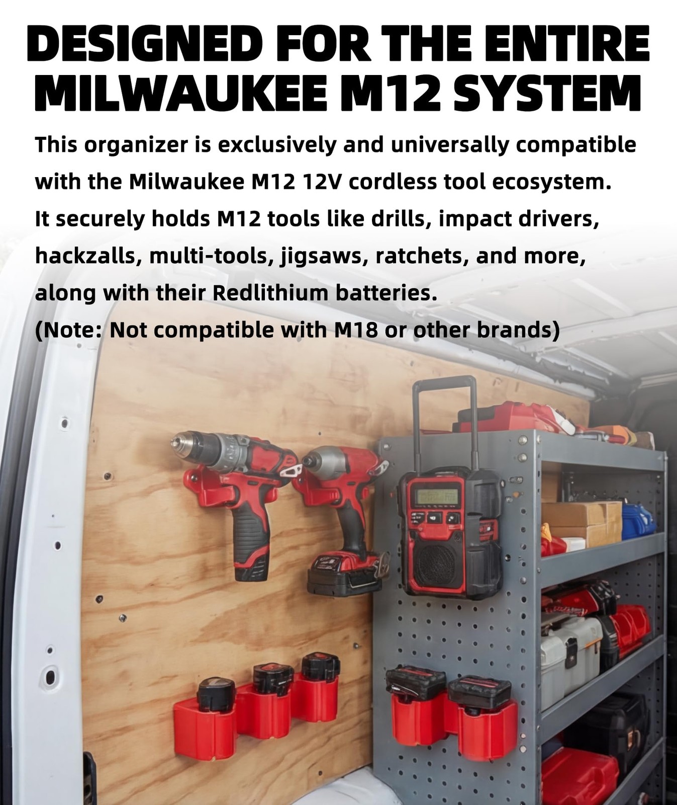 Tool Holders and Battery Holder Wall Mount for Milwaukee M12 12V Tools – All-…