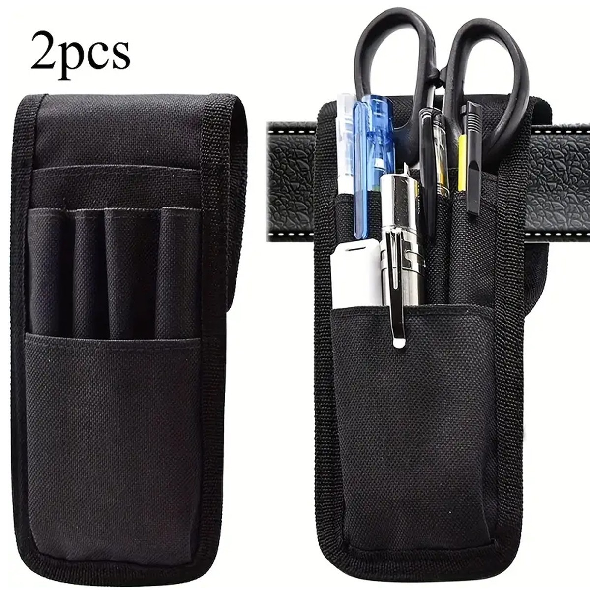 2 Pcs Multifunctional Pouch Tool Bag Belt Pen Holder Small Pencil Pratical Bag