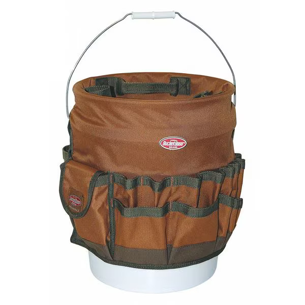 Bucket Boss Bucketeer 5 Gal. Bucket Tool Organizer, Brown, 600 Poly Ripstop