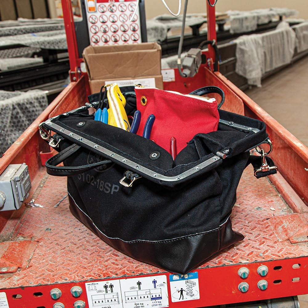 Klein Tools 18 Inch Black Portable Tool Box Heavy Duty Canvas Tote Bag