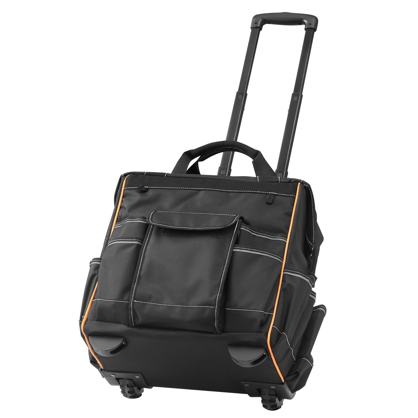 Rolling Tool Bag with Wheels 110 lbs Load Capacity 25 Pockets for Heavy Duty Use
