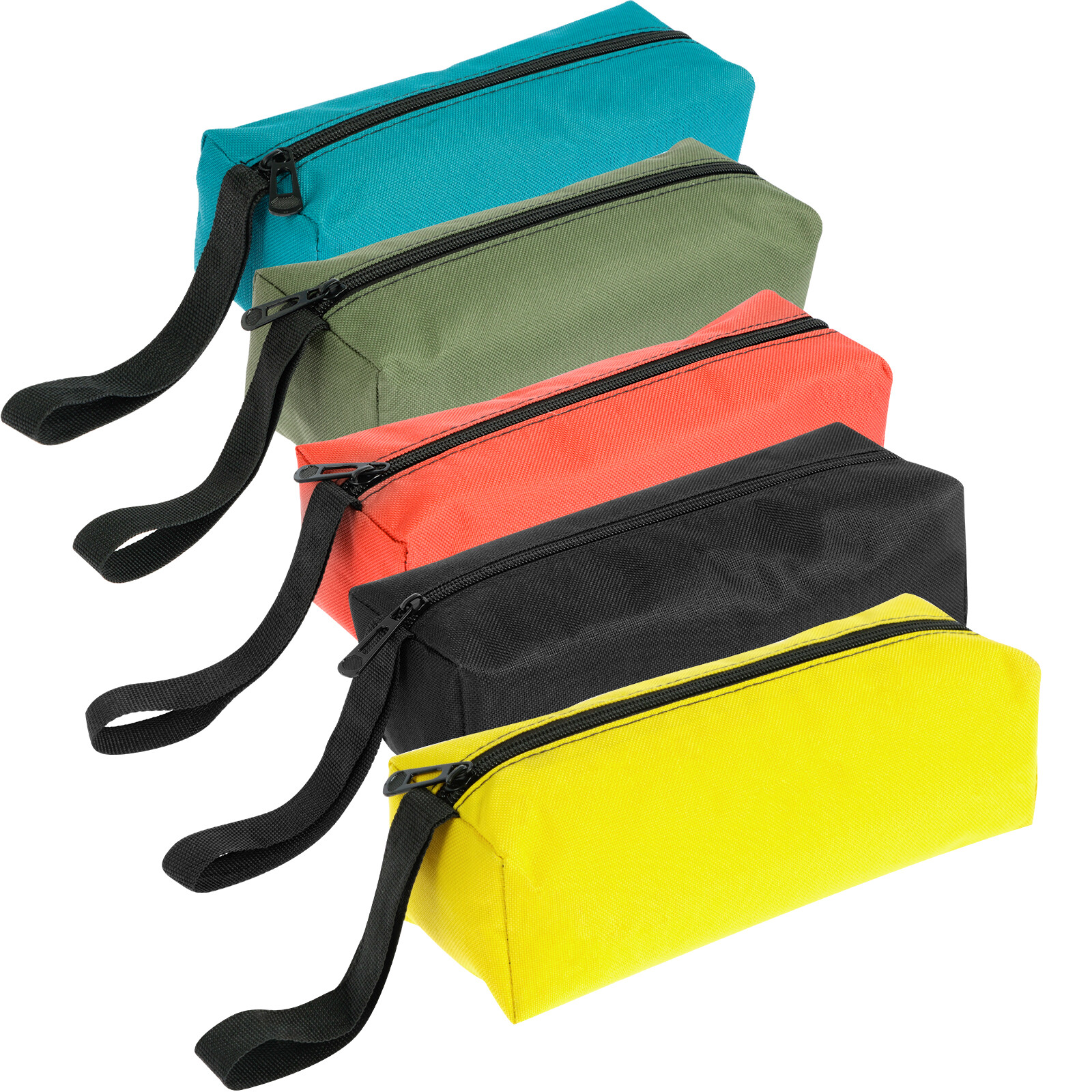 5PCS Canvas Tool Pouch Bags Zipper Small Multipurpose Pouch Heavy Duty Organizer