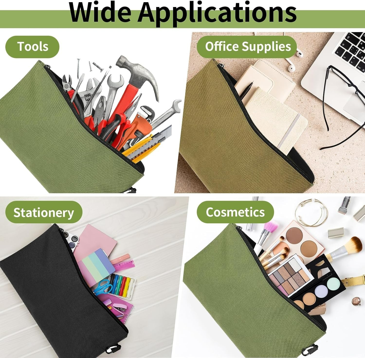 Moisture-Resistant 3 Pack Tool Pouches – Organizers in Three Colors