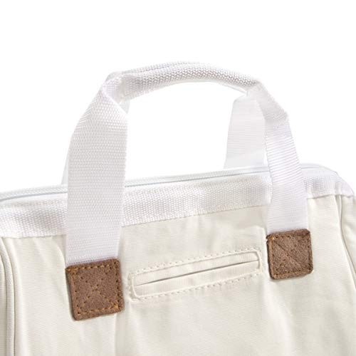 12-Inch Durable Canvas Work Bag for Painters, Carpenters, and Builders, White