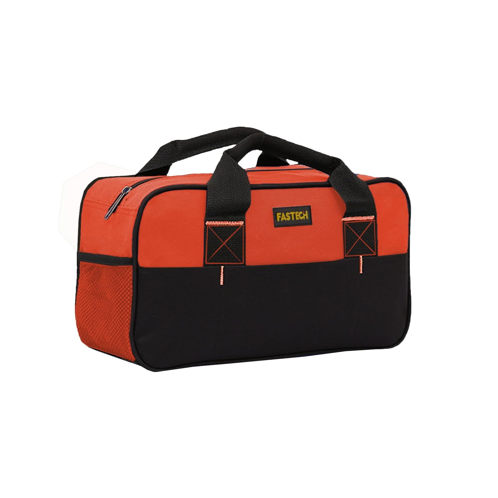 14 Inch Small Tool Tote Bag Wide Mouth Zipper Waterproof Organizer Orange