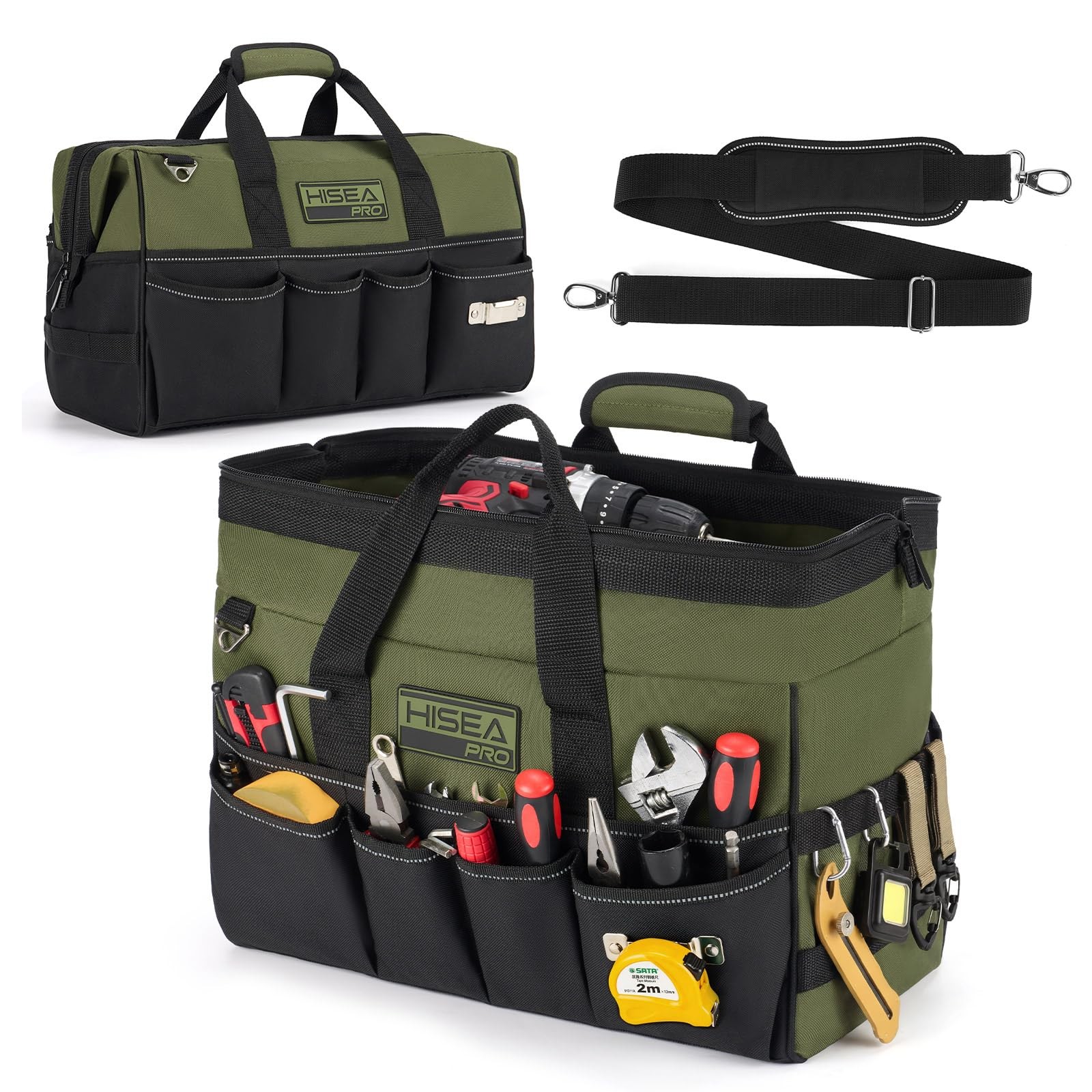Heavy Duty Tool Bag 20 Pockets, 16Inch Portable Tool Box Organizer, 600D Wate…
