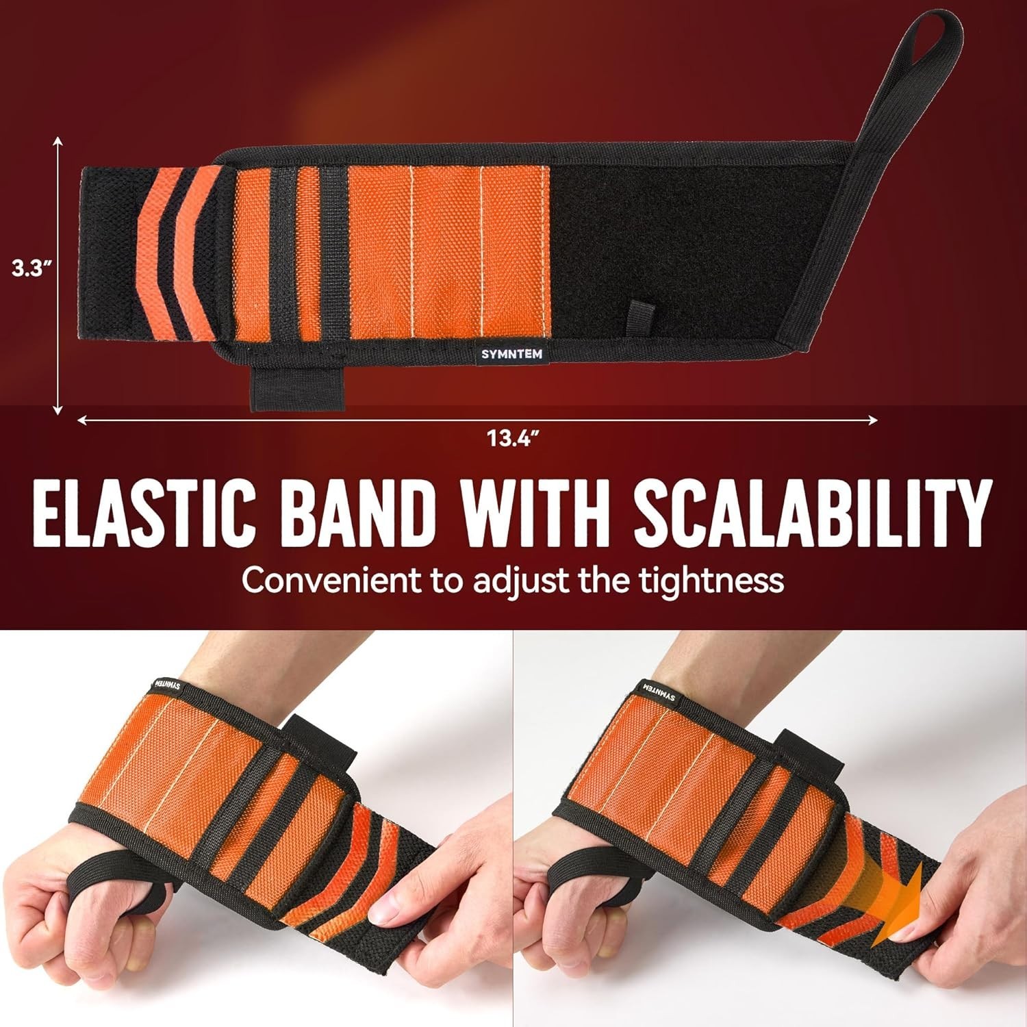 Magnetic Wristband for Tools and Hardware Gray With Lanyard