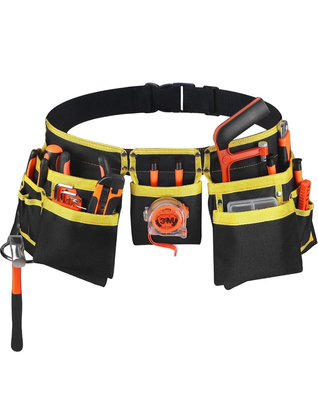 13 Pocket Tool Belt Adjustable Heavy Duty Carpenter Electrician Waist Pouch