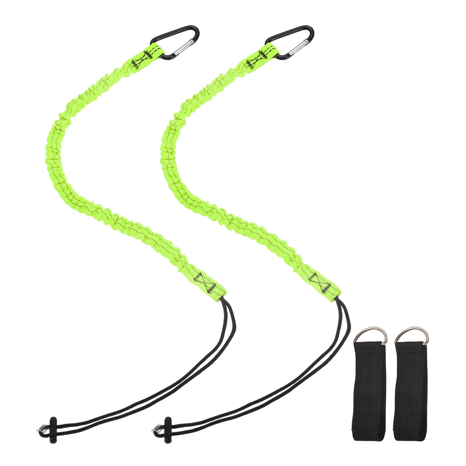 Tool Lanyard with Hook Fastening Tape Loop End (10kg/22lb), (Black,2 Pcs)