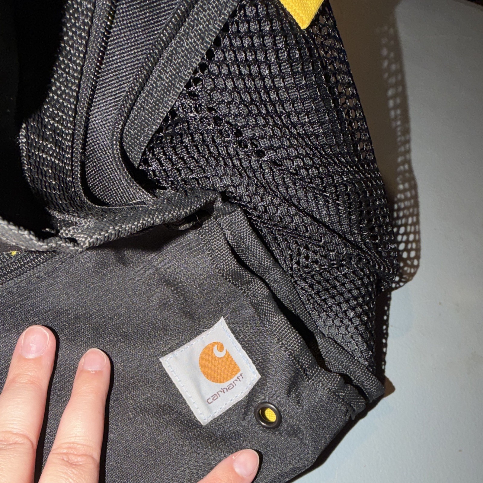 Carhartt Legacy Tool Bag Black/Yellow Zipper Closure Mesh Pockets Carry Handle