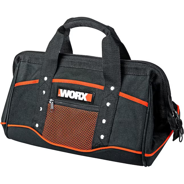 WORX Black Nylon 8.75-in W x 9-in D x 14.6-in L Zippered Tool bag
