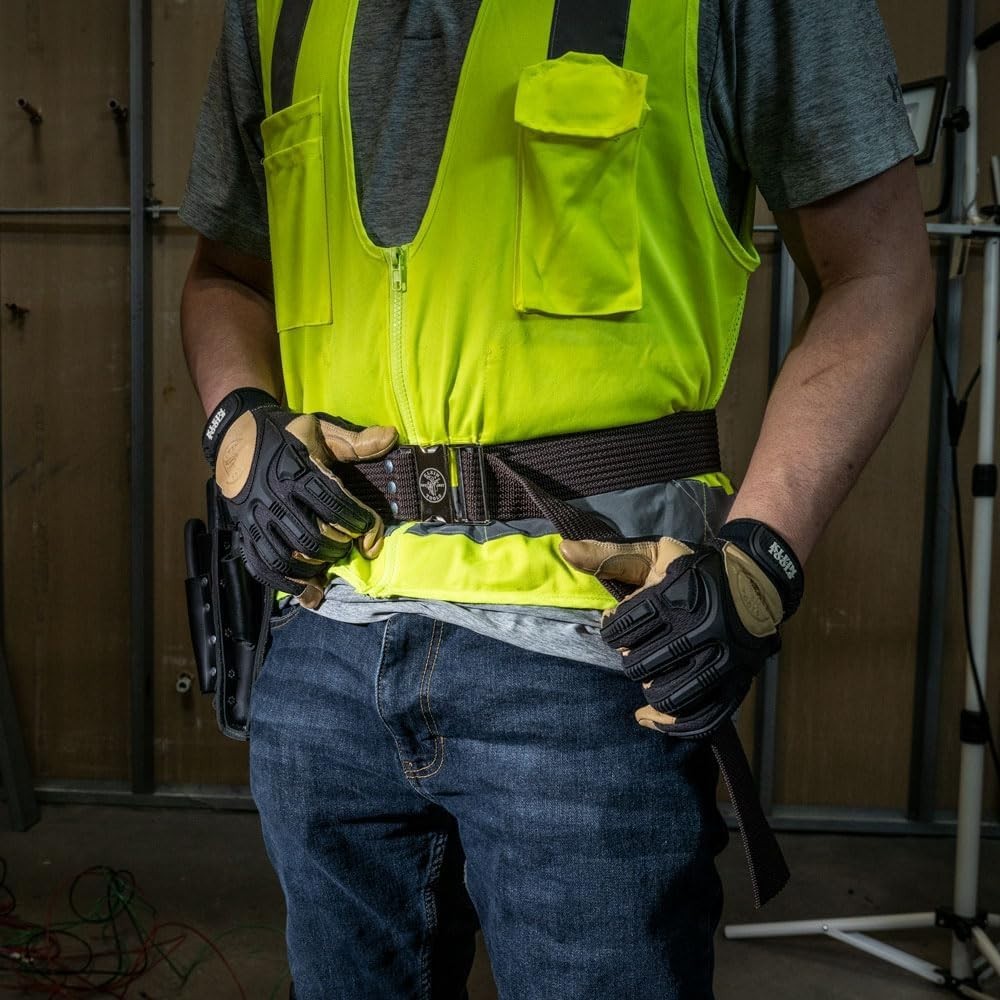 Heavy-Duty 2-Inch Wide Adjustable Tool Belt for Electricians – Brown Color