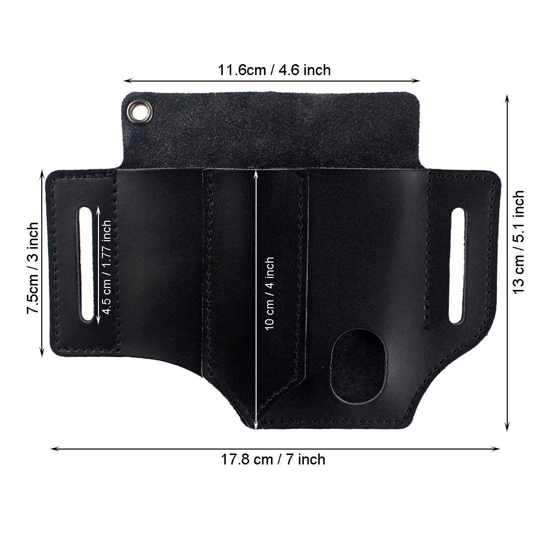 Tactical Tools Sheath Pouch 3 Pockets Leather Belt EDC Pocket Pen Knife Holder