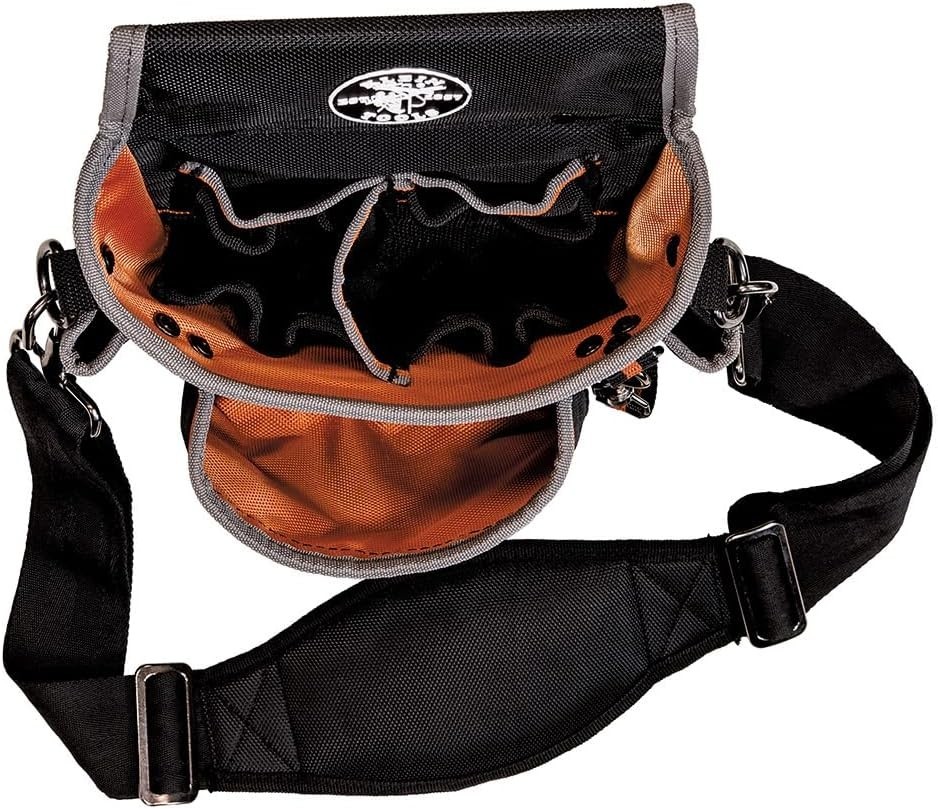 Klein Tradesman Pro 15-Pocket Tool Pouch with Padded Strap & Reinforced Bottom