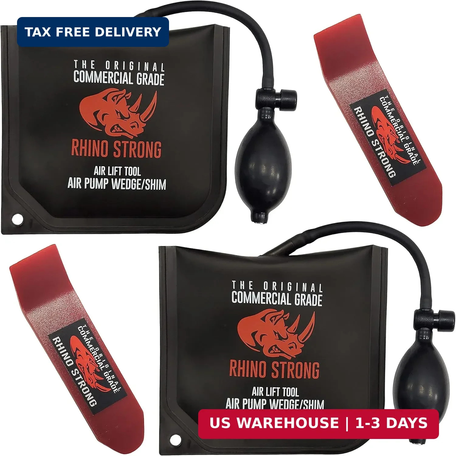 The Original Rhino Strong Commercial Grade Air Wedge Bag 2.0 Pump Professional L