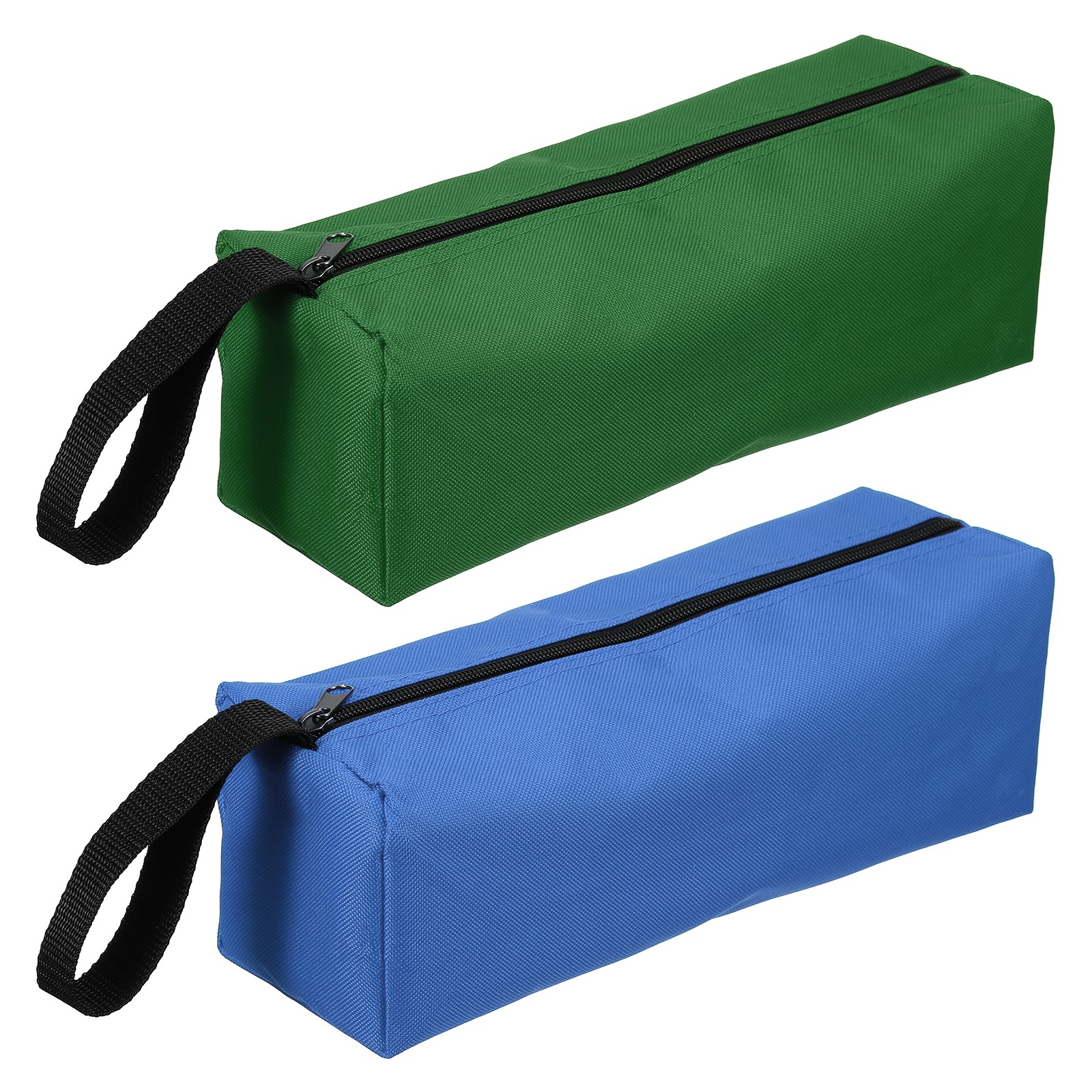 2 Pcs 11.8×3.9×3.9″ Multi Purpose Zipper Canvas Tool Pouch, Dark Blue/Army Green