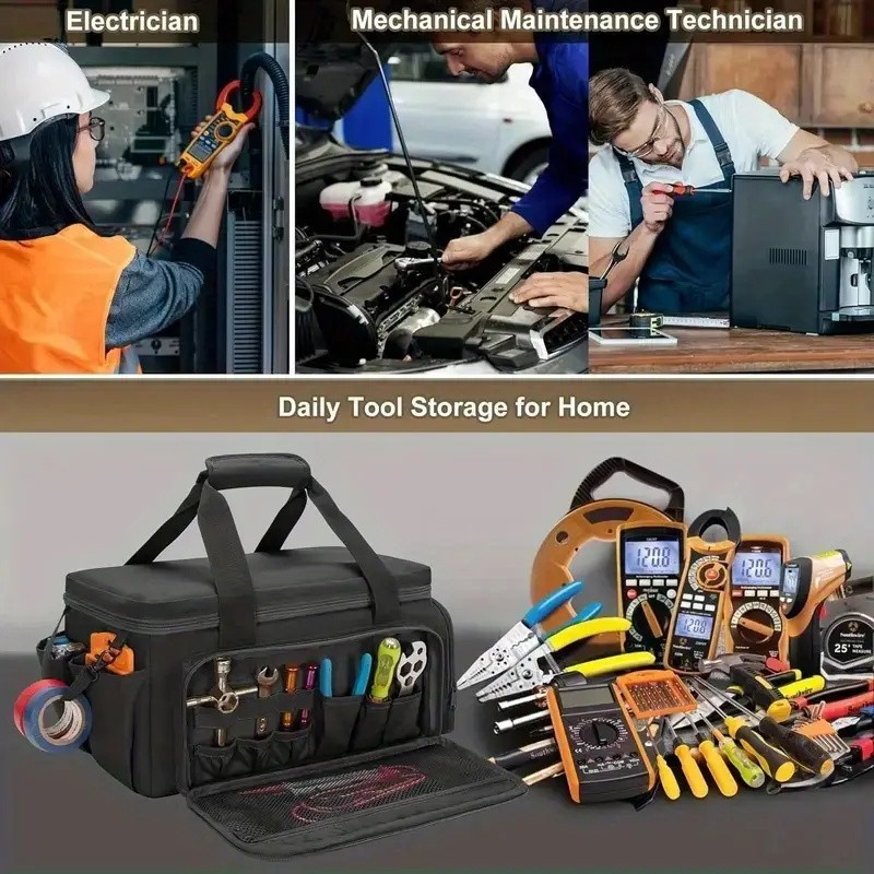 14″Durable Heavy Duty Durable Portable Tool Storage Bag Organizer Large capacity