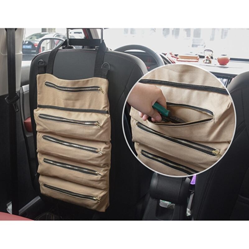 Tool Roll Organizer Foldable Bag for Car Electrician Tools Pliers Wrenches Pouch