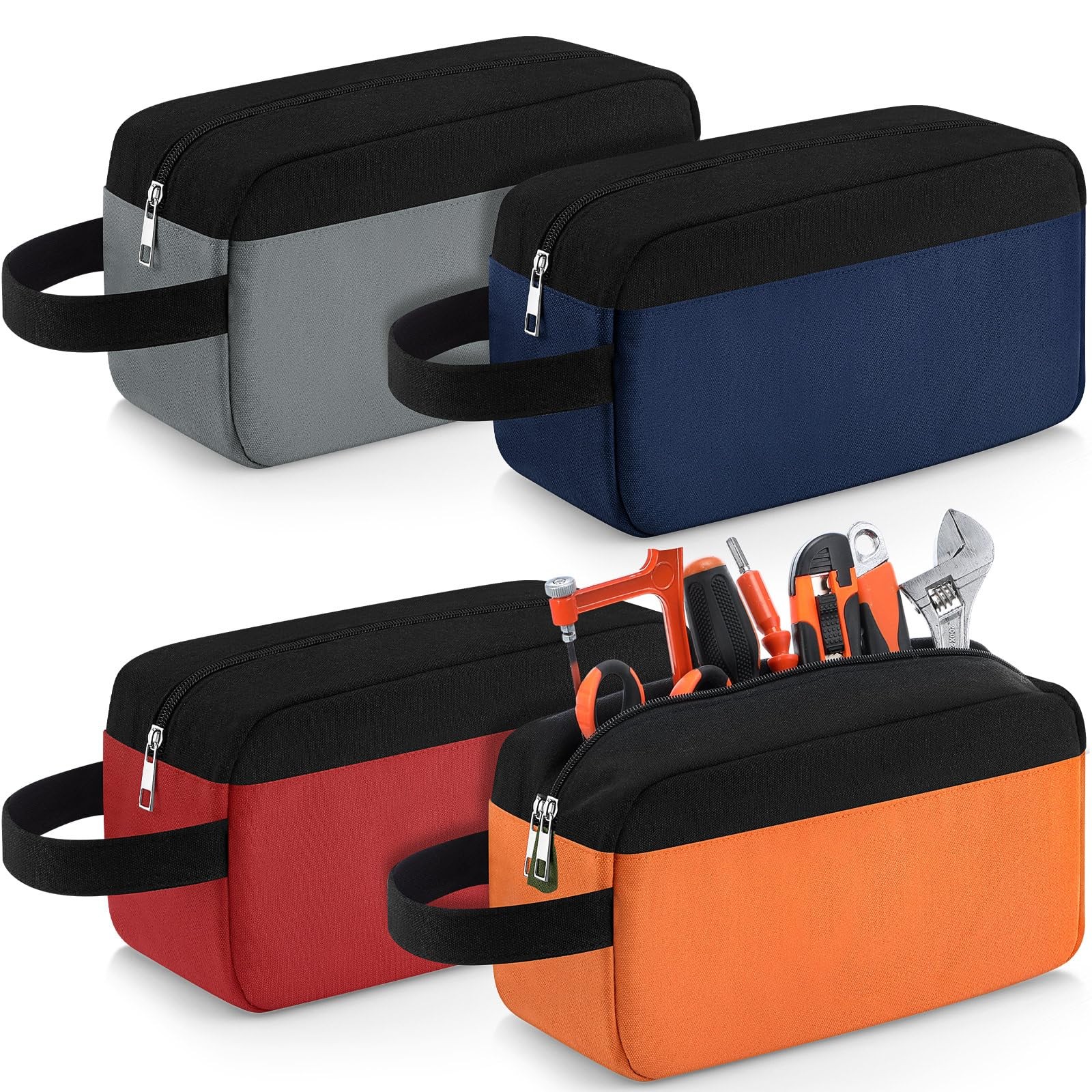 4 Pack Tool Bags Pouch Canvas Zipper Utility Tote Bag 12 Inch Small Tool Bags…