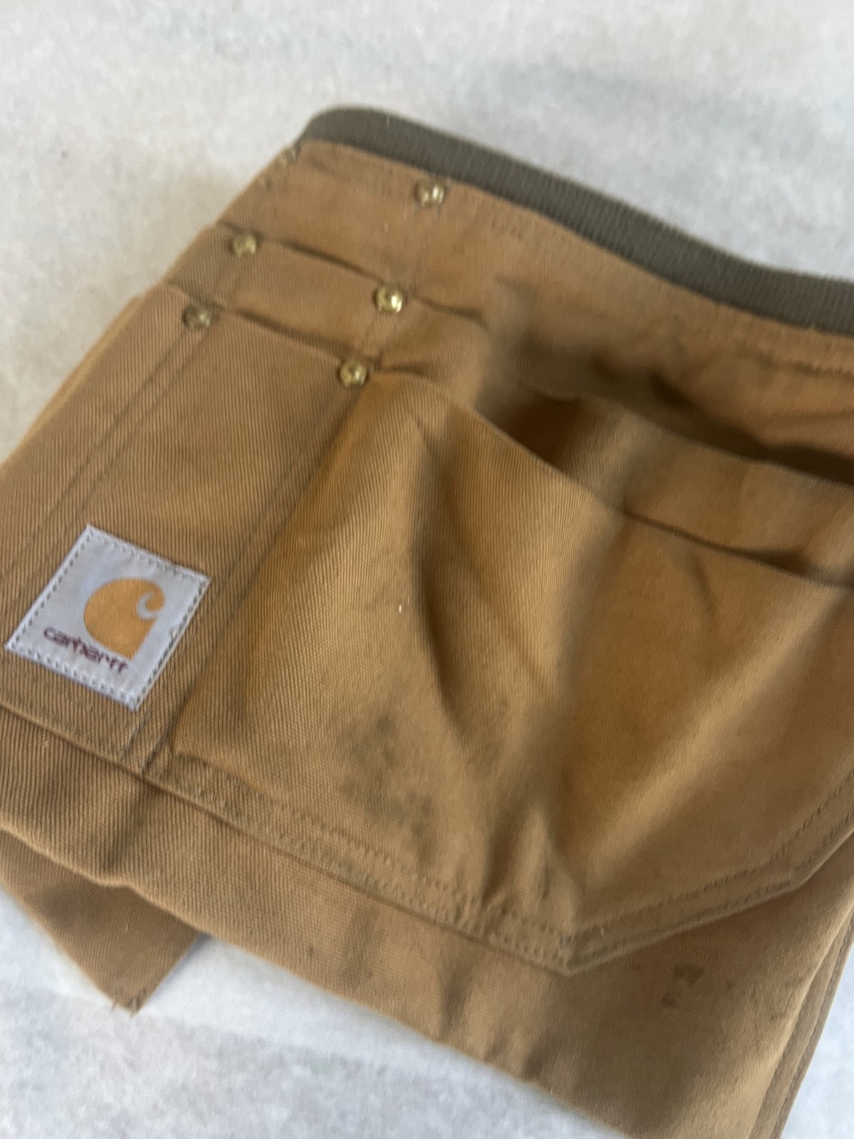Vintage Carhartt A09 BRN Duck Canvas Tool Apron Waist Bag Made in USA Brown S/M
