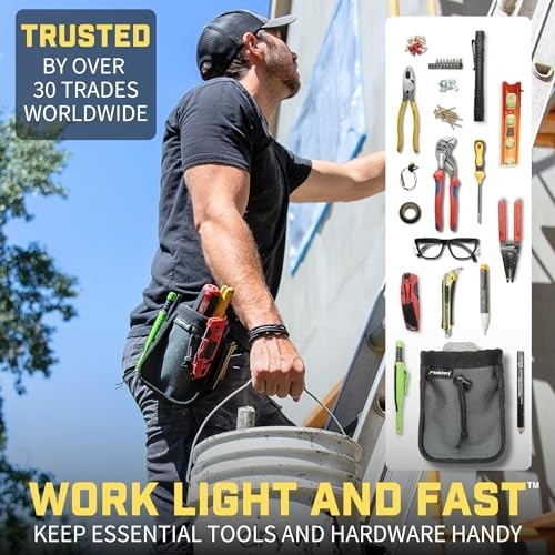 Joey Pouch Pro Clip-On Tool Belt Bag for Tools, Screws and Nails