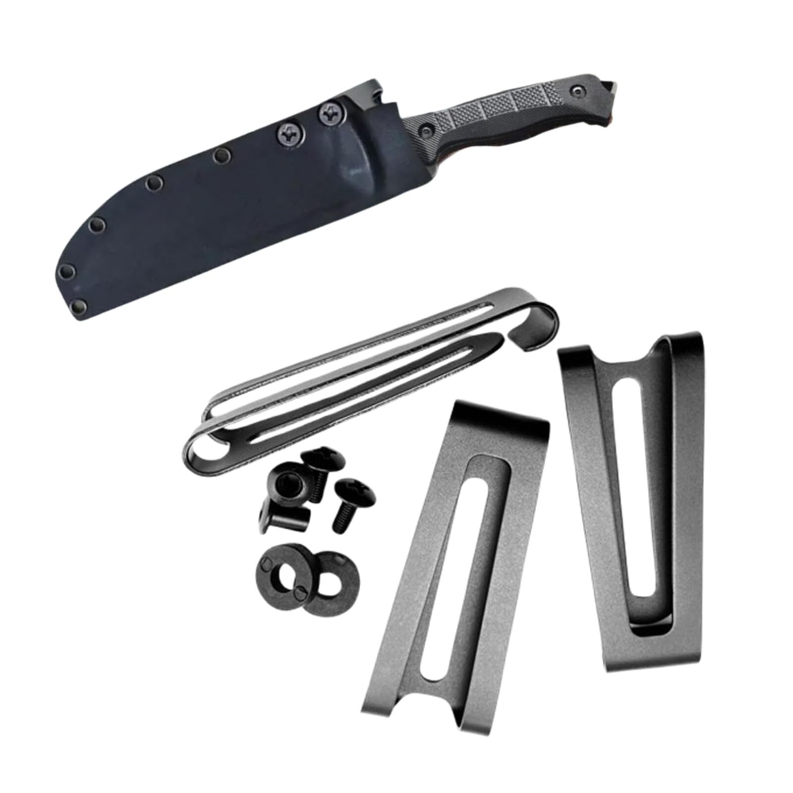 1 Set Kydex Belt Clip Professional Metal Holsters Waist Clips with Screws Black