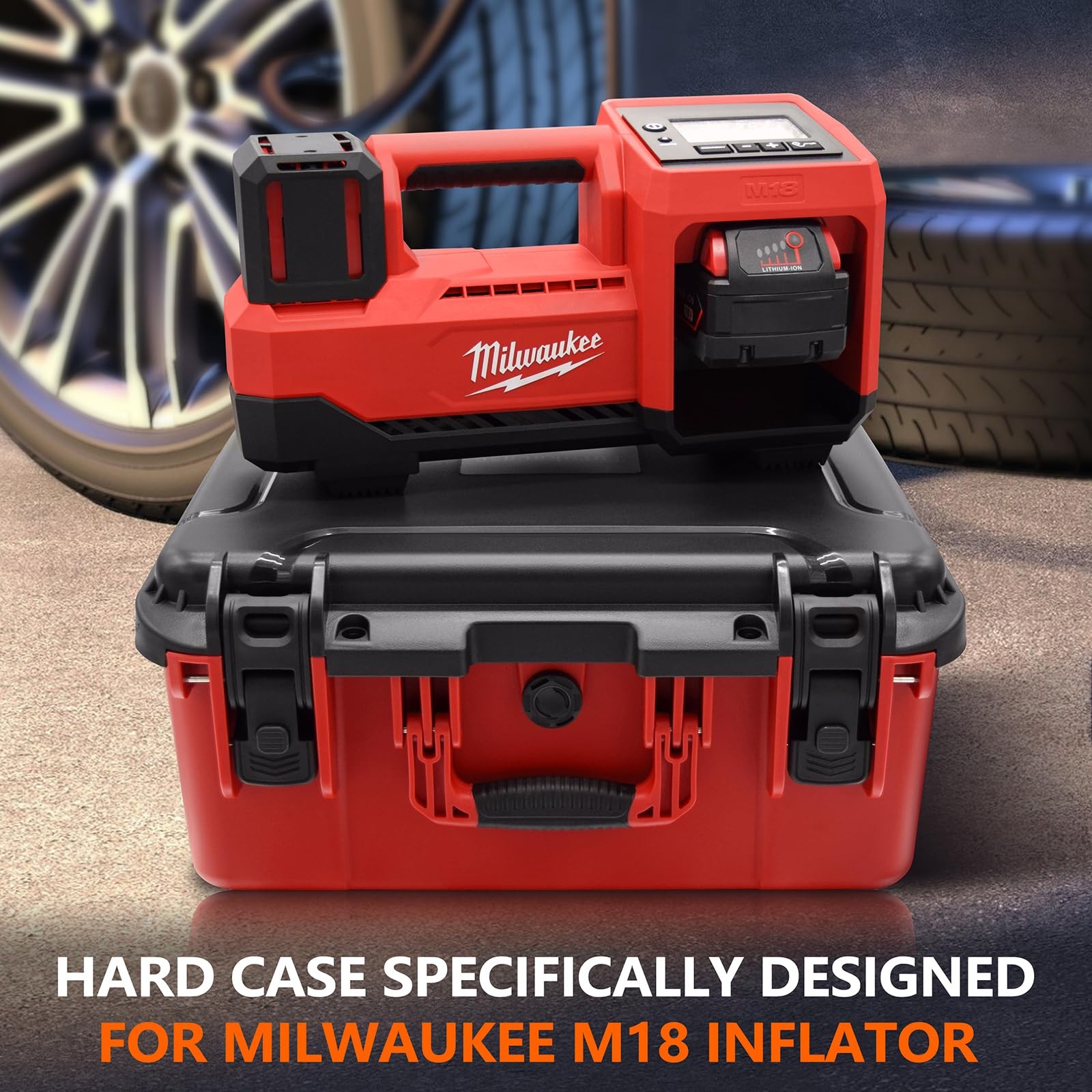Storage Case for M18 Inflator 2848-20 Black & Red Waterproof Dustproof