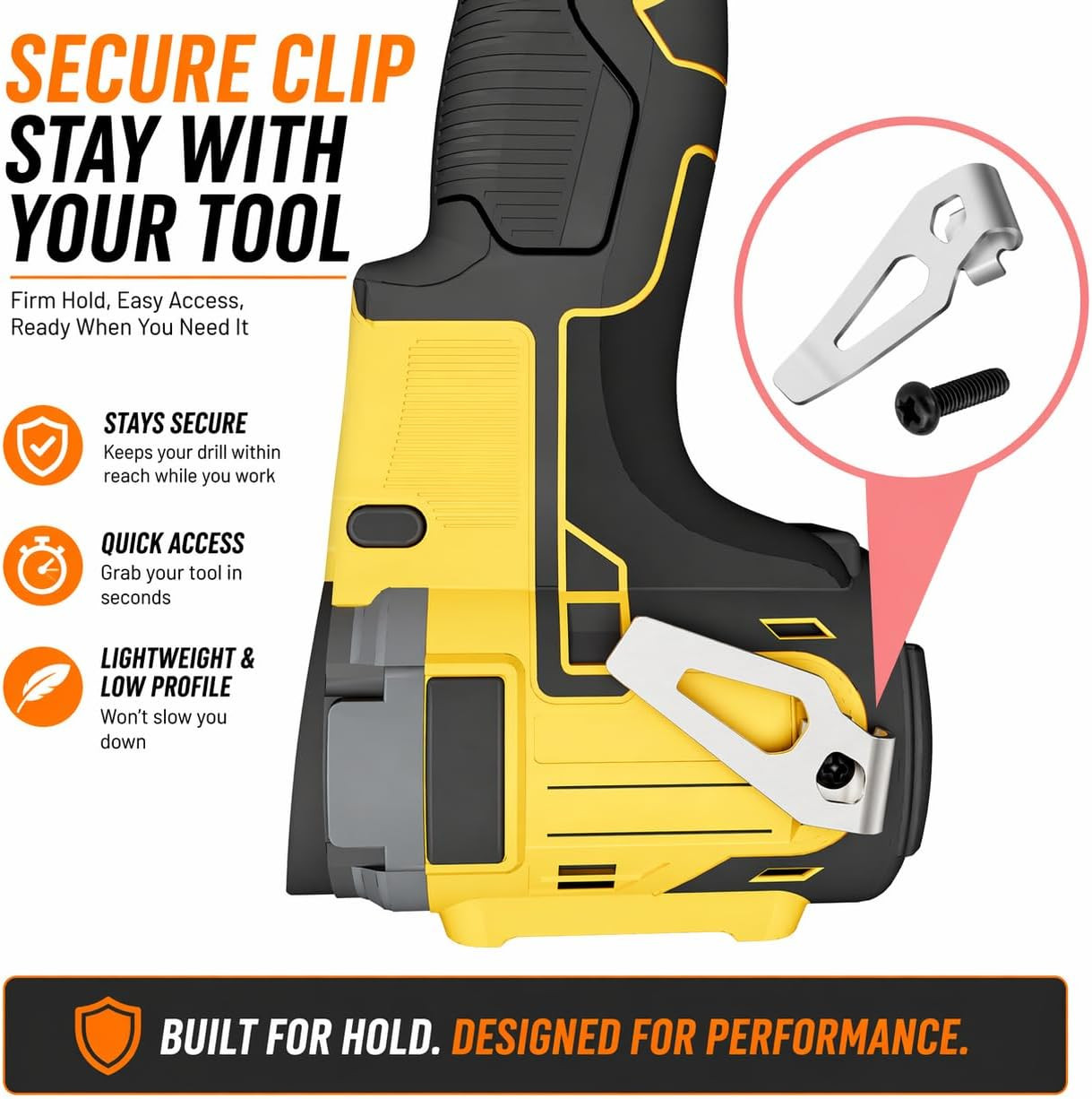 2-Pack Stainless Steel Belt Clip Hook Kit for 12V Cordless Tools, Compatible wit