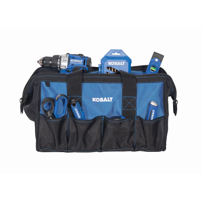 Kobalt Blue/Black Polyester 9-in W x 11.4-in D x 17.5-in L Zippered Tool bag